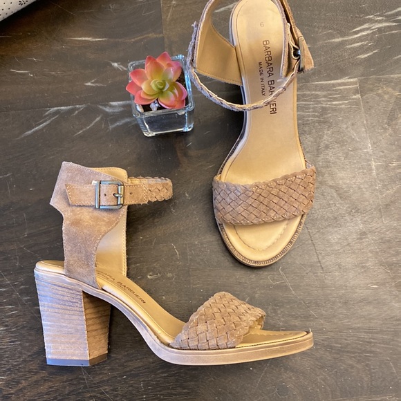 barbara barbieri Shoes - Barbara Barbieri | Taupe Suede Braided Block heel sandals women’s 6 Italy